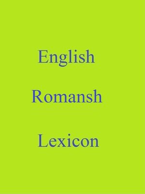 cover image of English Romansh Lexicon